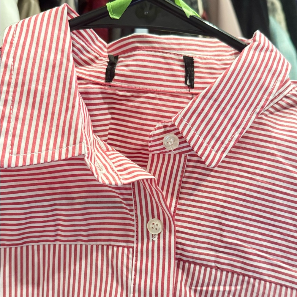 New J Crew RedWhite Stripe Tie Waist Shirt Dress Small S - Picture 4 of 13